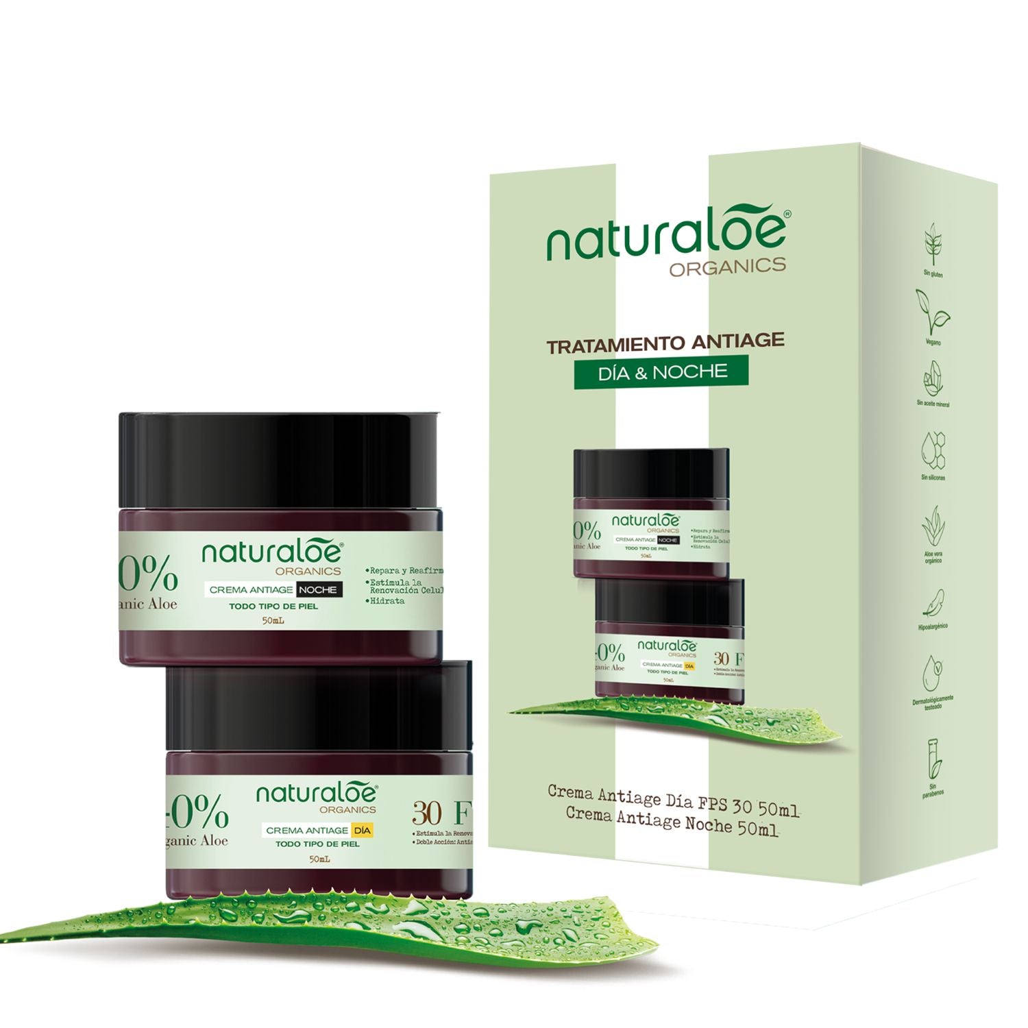 Set Antiage Crema día SPF30 + Crema/Gel Noche