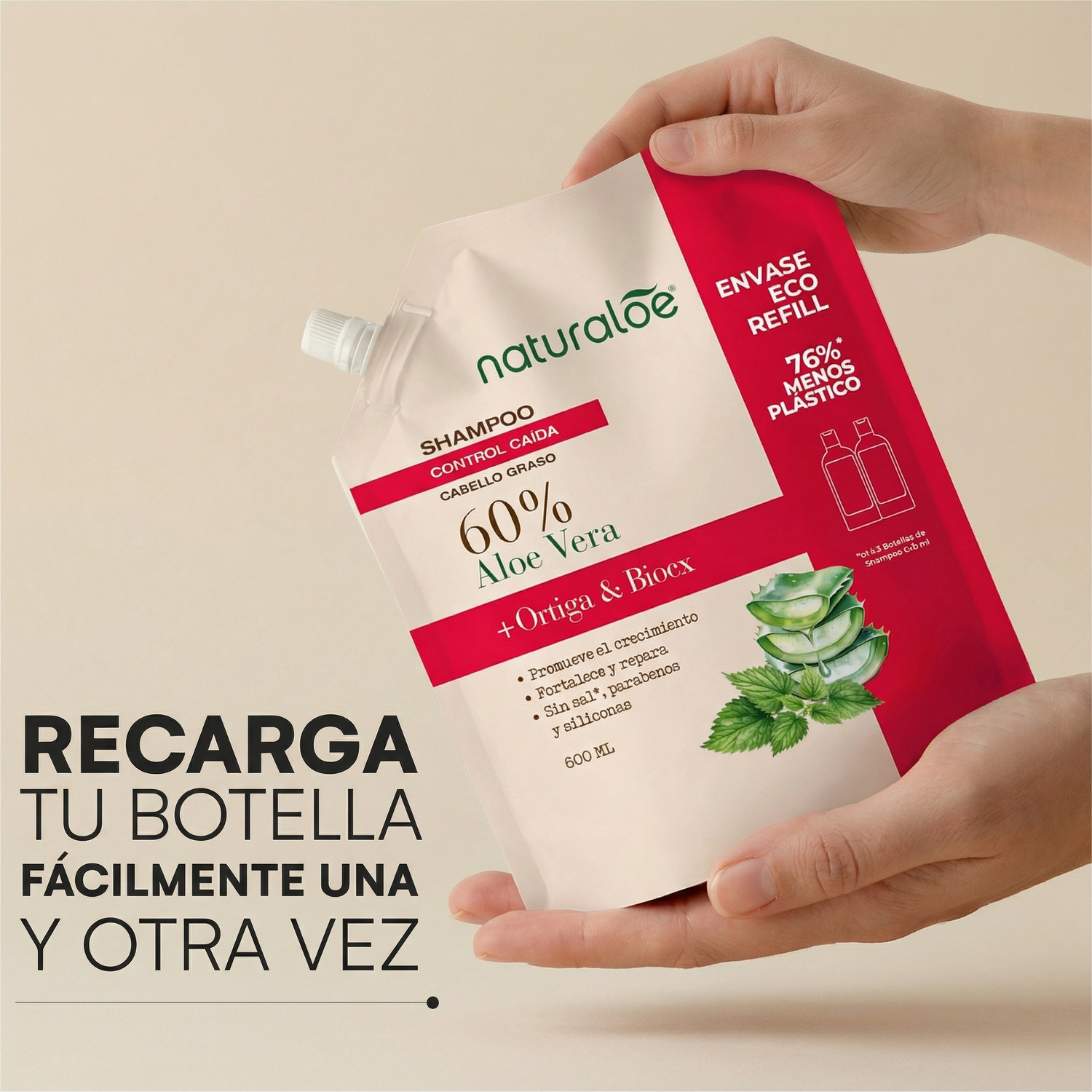 Refill Shampoo Control Caída Graso 800Ml