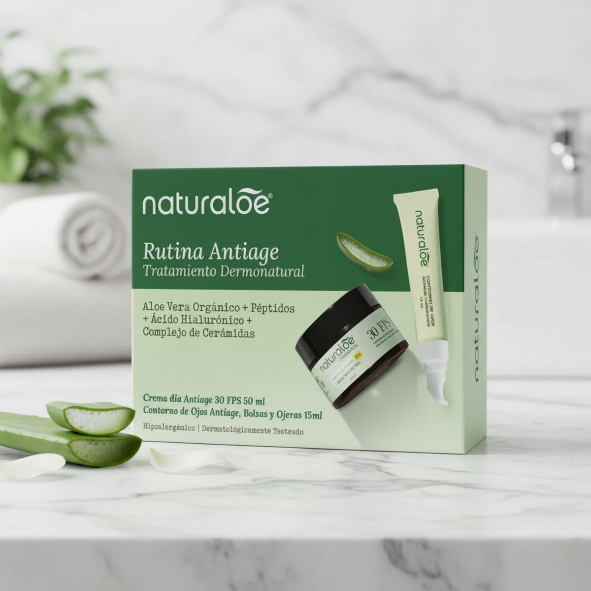 Set Antiage: Contorno de Ojos 15ml + Crema Día SPF 30, 50ml
